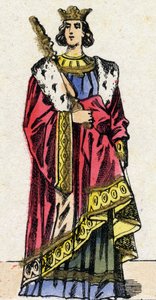 A Capetians-dinasztia: X. Lajos portréja, akit Hutinnak hívnak (1289-1316), a frankok királyát 1314-től 1316-ig. Epinális képalkotás a 19. század végéről. Magángyűjtemény. alkotó: French School