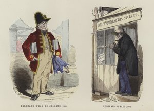 Kölni víz eladó, 1845, közíró, 1840 alkotó: French School