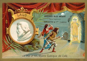 Edouard Lalo francia zeneszerző és egy jelenet a Le Roi d