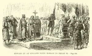 Az angol III. Edward VI. Fülöp előtt tiszteleg alkotó: French School