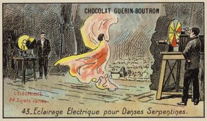 Elektromos világítás a szerpentin tánchoz (chromolitho) alkotó: French School