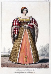 Ausztriai Eleonore (1498/1558), Spanyolország csecsemője, Manoel portugál király felesége és I. Ferenc francia király második felesége. alkotó: French School