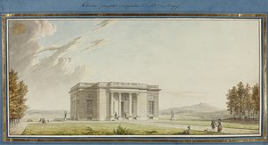 Mde zászlajának perspektivikus magassága. Du Barry (toll és fekete tinta akvarellel papíron) alkotó: French School