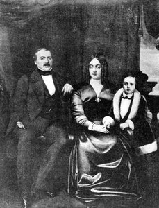 Emile Zola (1840-1902) és szülei, 1846 körül alkotó: French School
