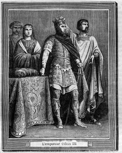 III. Othon császár (980-1002), a német római császár metszete Maurice Lachatre „A pápa-király-királynő és császárok története évszázadokon keresztül” című könyvében alkotó: French School