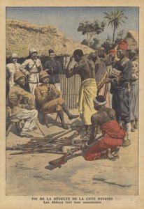 Vége az elefántcsontparti Abes nép lázadásának (színes litho) alkotó: French School