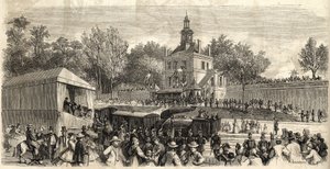 Enghien-les-Bains-Montmorency-vonal – A Montmorency-i Enghien-vasút megnyitása, június 30. alkotó: French School