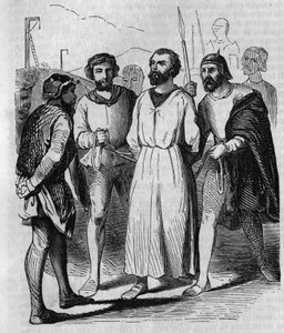 Enguerrand de Marigny kamarás és IV. Bel király minisztere, aki kínzásra vonult 1315-ben. 19. századi metszet. alkotó: French School