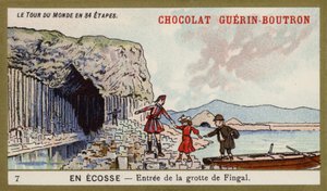 Bejárat a Fingal-barlangba; Skócia (chromolitho) alkotó: French School