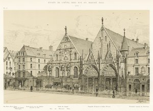 A Hotel-Dieu rue du Marche Palu bejárata, 1590 alkotó: French School