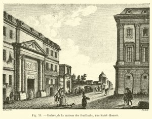 A feuillants házának bejárata, a rue Saint-Honore alkotó: French School
