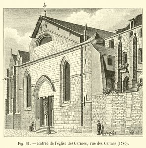 A karmelita templom bejárata, rue des Carmes, 1780 alkotó: French School