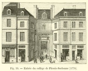 Belépés a Plessis-Sorbonne-i főiskolába, 1779 alkotó: French School
