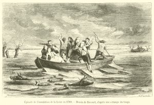 A Loire áradásának epizódja 1789-ben (metszet) alkotó: French School