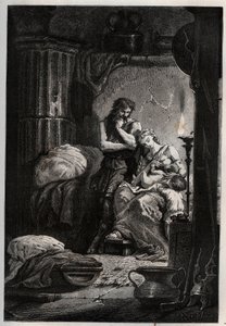 Eponine és férje, Julius Sabinus (meghalt i.sz. 78-ban) titkoltan egy barlangban éltek, hogy megszökjenek a Vespasius-császár elől (9-79) - Sabinus és felesége, Eponine, egy barlangban elrejtve - metszet a „” L