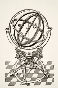Egyenlítői gyűrűk vagy körök, rézmetszet után a Tychonis Brahe Astronomiae Instauratae Mechanica 1602-es könyvében, Paul Lacroix pub: Tudomány és irodalom középkorban. London 1878 alkotó: French School