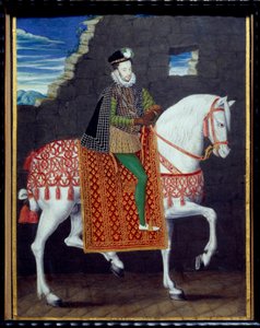 III. Henrik francia király (1551-1589) lovas portréja Gouache névtelen festmény. 16. század V. 0,27x0,2 m. Chantilly, Conde Múzeum alkotó: French School