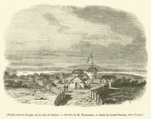 Francia létesítmények a guineai partokon (metszet) alkotó: French School