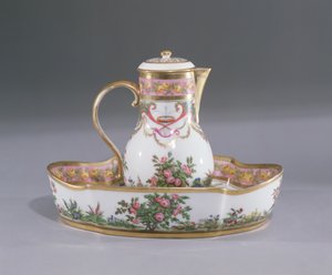 Ewer és mosdó, Párizsban készült (porcelán)