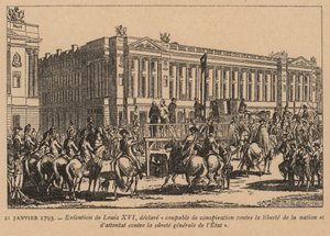 XVI. Lajos francia király kivégzése, Párizs, francia forradalom, 1793. január 21. (metszet) alkotó: French School