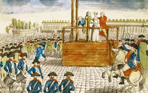 Marie-Antoinette (1755-93) kivégzése a Place de la Revolutionon, 1793. október 16. alkotó: French School