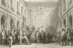 Montmorenci kivégzése a Hotel de Ville udvarában, Toulouse, 1632. október 30. alkotó: French School