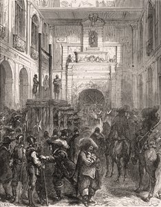 Henri II (Montmorenci) marechal (1595-1632) kivégzése Toulouse-ban 1632-ben. Metszet Paul Lehugeur „” Histoire De France En Cent festményeibe 1891. alkotó: French School