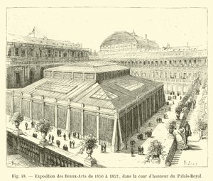 Képzőművészeti kiállítás 1850-1852, a Palais-Royal udvarán alkotó: French School