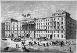 A Hotel Donau külső képe Bécsben, Ausztriában alkotó: French School