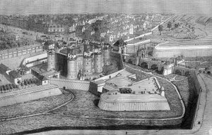 A párizsi Bastille külső képe 1650-ben. alkotó: French School