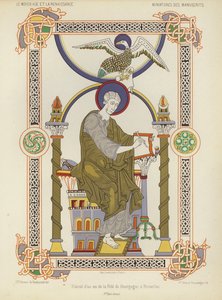 Kivonat egy kéziratból a Belgiumi Királyi Könyvtárból, Brüsszelből (chromolitho) alkotó: French School