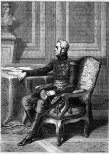 VI. DÁNIA FREDERIK – VI. Frigyes dán király (1768-1839) portréja – Adolphe Thiers „A birodalom története a konzulátus történetét követve” című könyvében – 1879 – magángyűjtemény alkotó: French School