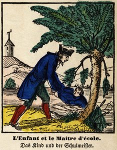 Fables de La Fontaine: a gyermek és az iskolamester. Epinal képe, 19. század első fele alkotó: French School