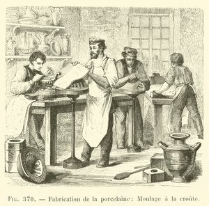 Porcelán gyártás, kéregformázás (gravírozás) alkotó: French School