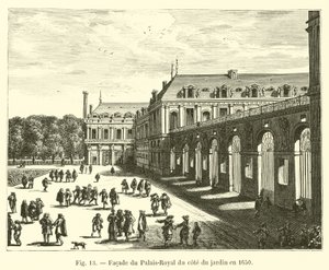 A Palais-Royal homlokzata a kert oldalán 1650-ben alkotó: French School