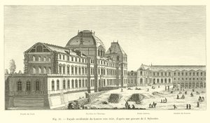 A Louvre nyugati homlokzata 1650 körül, I. Sylvestre metszete nyomán alkotó: French School