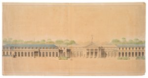 A Chateau de Neuilly homlokzata alkotó: French School