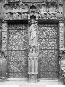 A Notre-Dame homlokzata, bal oldali portál, Párizs alkotó: French School