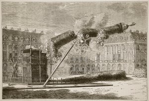 A Vendome oszlop esése, 1871. április, Cassells illusztráció: A Franciaország és Németország közötti háború története, 1870-1871 alkotó: French School