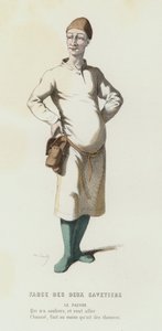 Farce Des Deux Savetiers (színes metszet) alkotó: French School