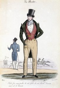 Férfias divat 1829-ben - a "Les Modes"-ben alkotó: French School