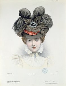 Divattányér a La Modiste Universelle-től, 1898. február alkotó: French School
