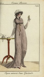 Divatos nő néz egy medált alkotó: French School