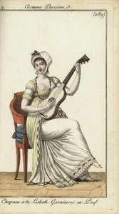 Divatos nő gitározik alkotó: French School