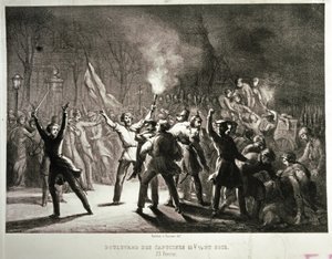 Februári forradalom 1848 (litográfia) alkotó: French School