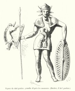 Gall főnök figurája, az érmék szerint kinagyítva (metszet) alkotó: French School