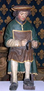 St. Crispin figurája (polikróm fa) alkotó: French School