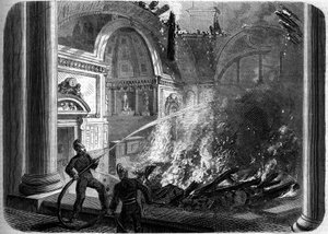 A párizsi Palais du Luxembourg Szenátus kamarájának tűzvész, október 27 alkotó: French School