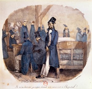 Első birodalom: "A sorkatonák a kórházban 1809-ben" Párizs, B.N. alkotó: French School