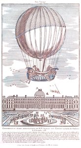 Első emberes hidrogénballonos repülés, 1783 alkotó: French School